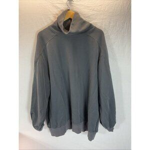 NEW NAP Brand Loungewear sz M Oversized Boxy Gray Sweatshirt funnel neck pockets
